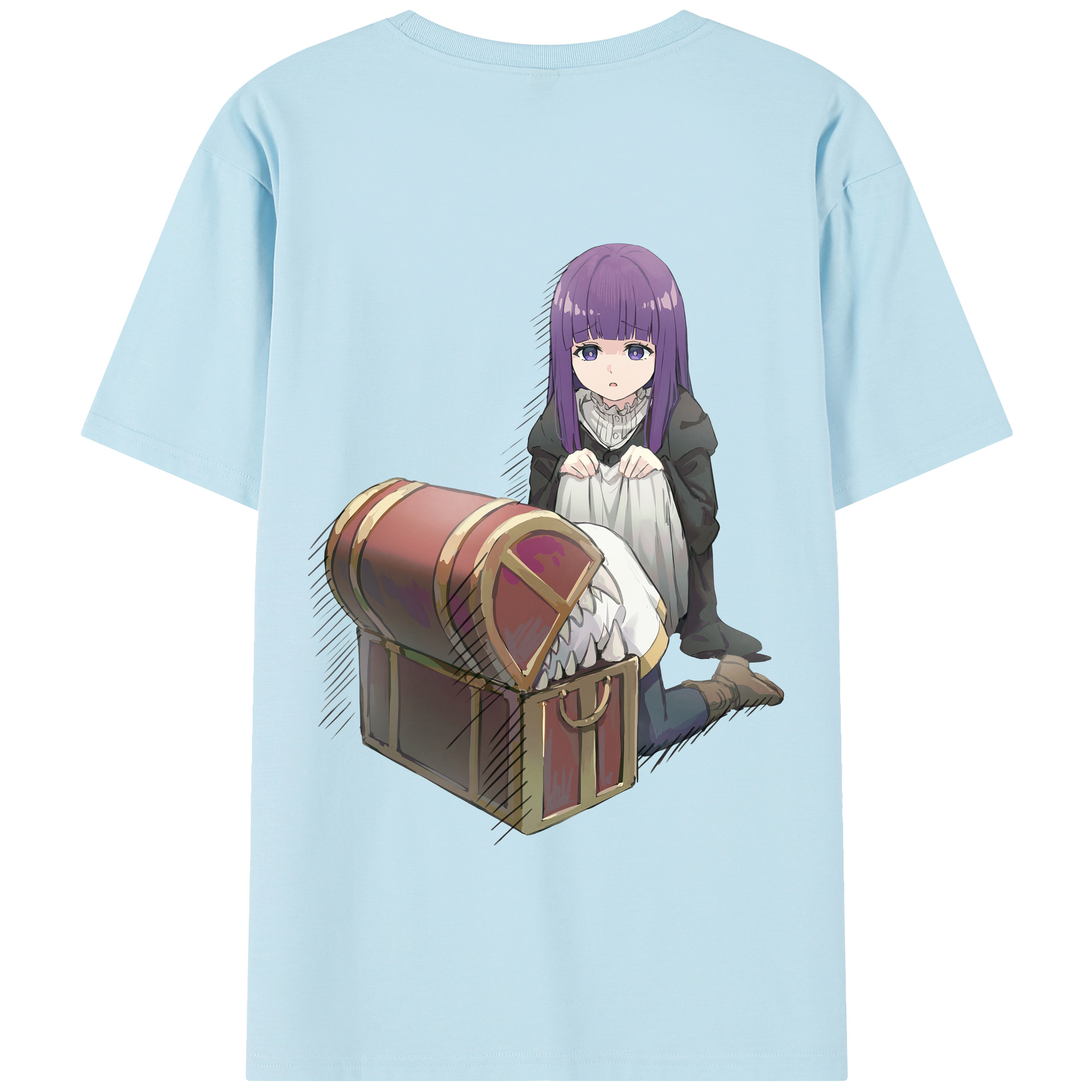 （画像用） 葬送のフリーレン Frieren 綿100％半袖Tシャツ（背面プリント）